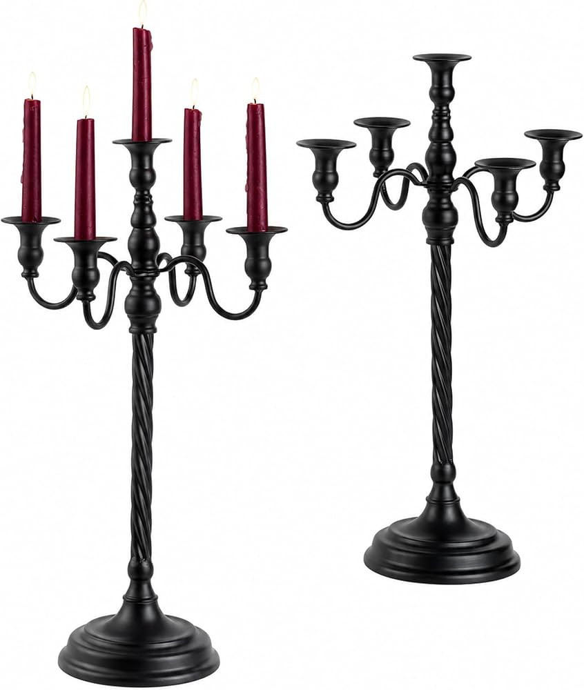 Romadedi Black Halloween Candle Holder: 2pcs 22-Inch Tall Candelabra | Amazon (US)