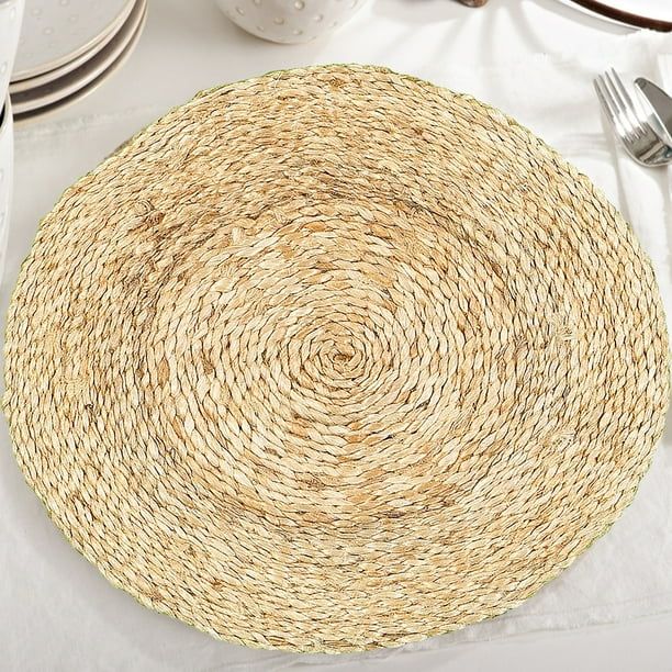 LR Home Natural Jute Round 15 inch Placemats ( Set of Two ) - Walmart.com | Walmart (US)