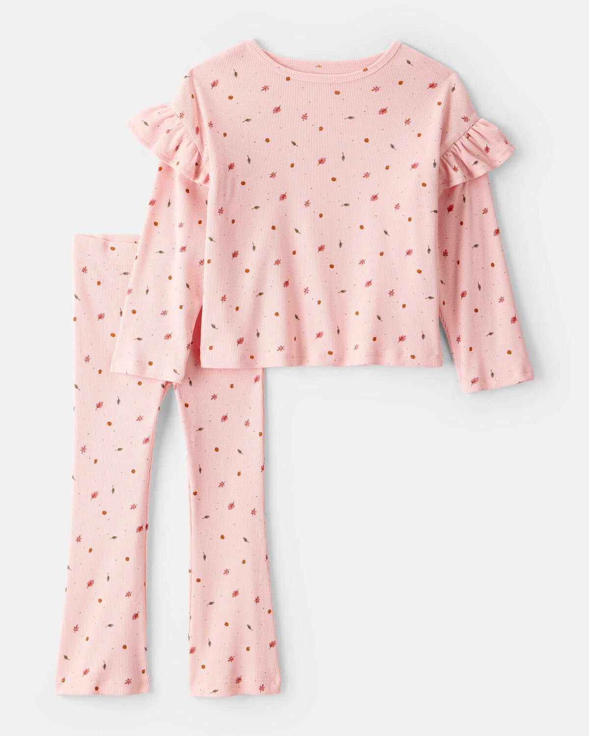 Toddler Girl 2-Piece Print Cotton Long-Sleeve Tee & Pant Set - Pink | Carter's Inc