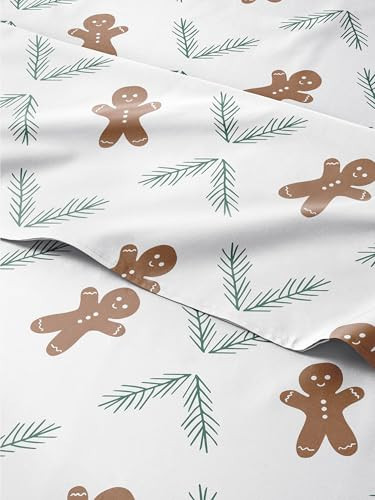Christmas Sheet Set, Gingerbread Cookie, Holiday Xmas Bedding Set - Full | Amazon (US)