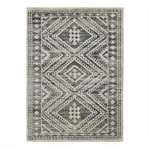 Black and White Persian Style Indoor Outdoor Rug | World Market