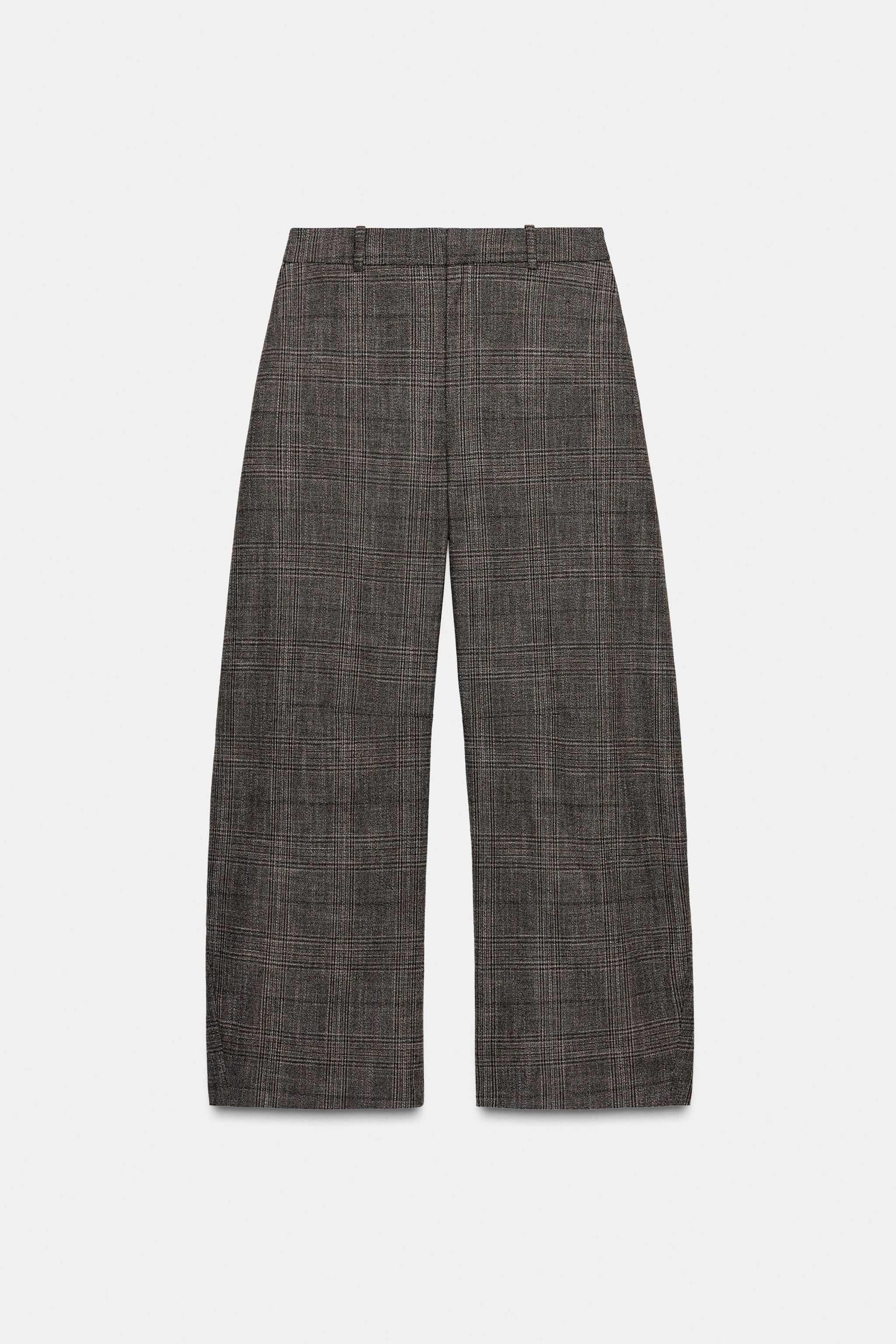 CHECKED WOOL BALLOON PANTS ZW COLLECTION | Zara US