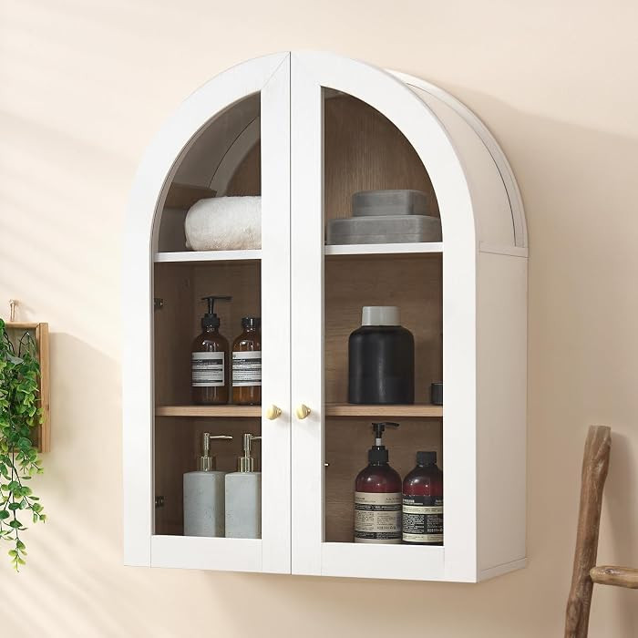 Bathroom Arched Wall Cabinet Over The Toilet Storage Cabinet, 23.6×31.4 Inch Bathroom Medicine C... | Amazon (US)