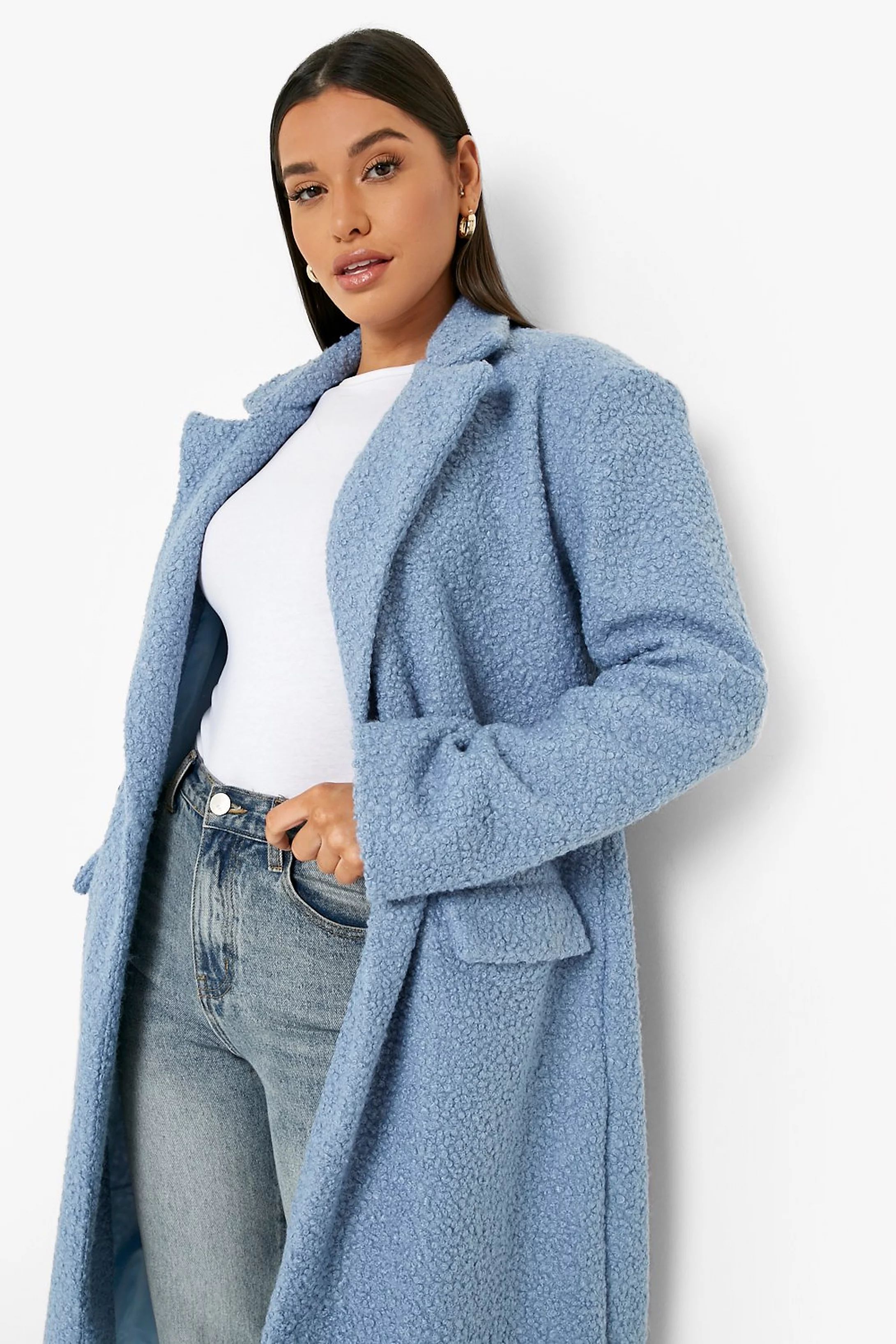 Textured Wool Look Coat | Boohoo.com (US & CA)
