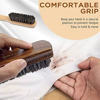 Horsehair Laundry Stain Brushes Set by TAKAVU, Natural Soft Bristle for Scrubbing Out Tough Stain... | Amazon (US)