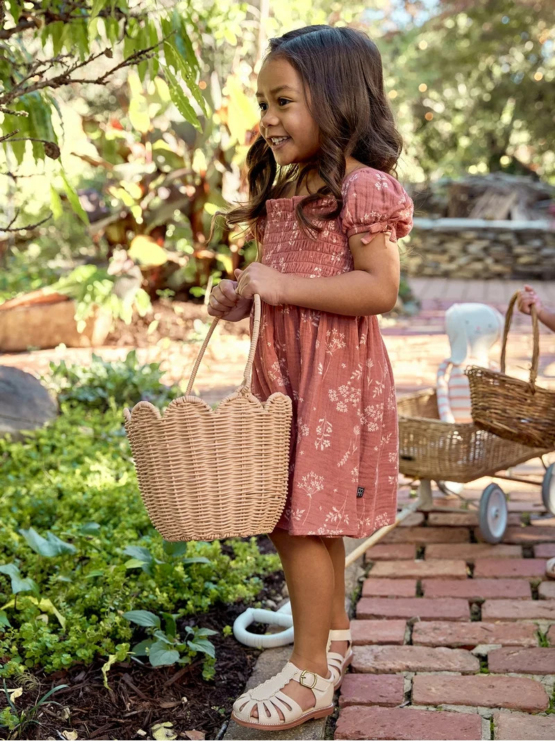 Modern Moments by Gerber Toddler Girl Smocked Dress with Bows, Sizes 12M-5T | Walmart (US)