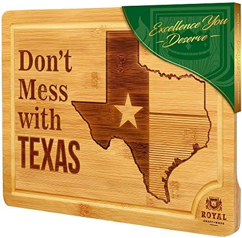 Bamboo State Cutting Board for Kitchen – Texas Cheese Board, Charcuterie Platter & Serving Tray, (15 | Amazon (US)