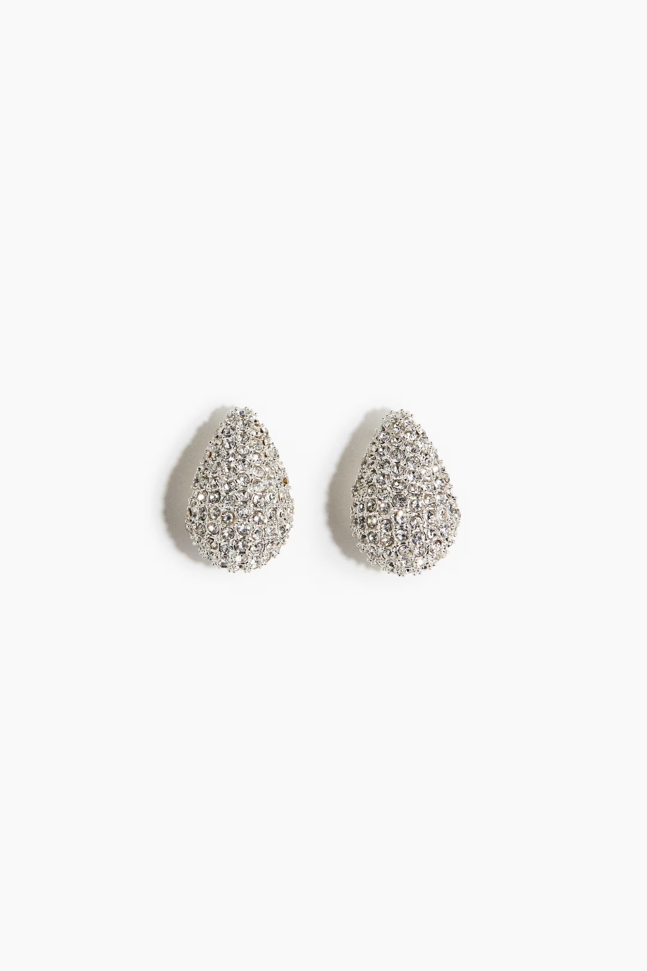 Rhinestone-Decorated Dome Earrings | H&M (US + CA)