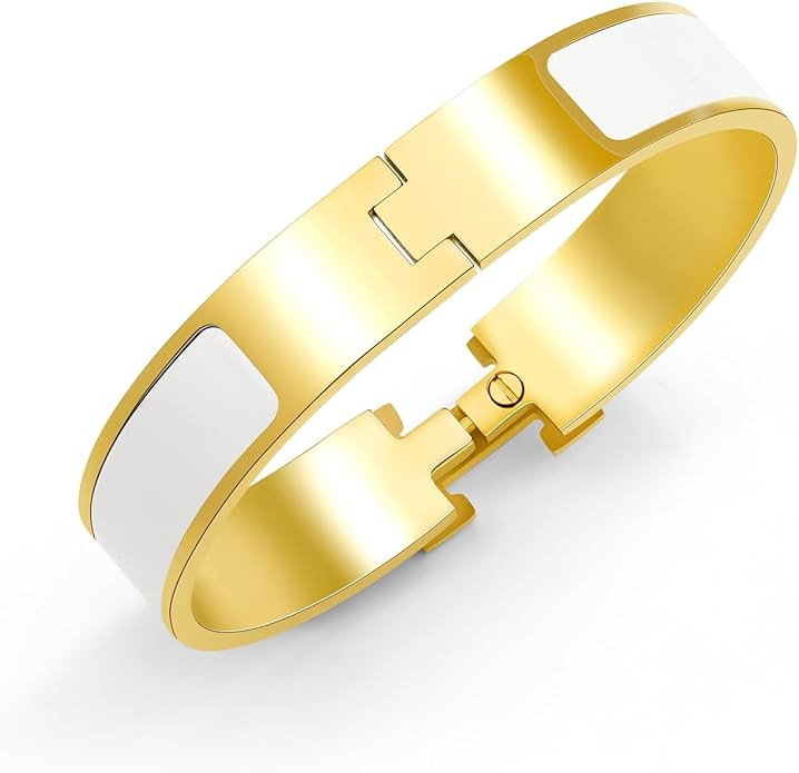 AREH Women 18K Gold Plated bracelet, Letter Enamel Bracelet Couple Bracelet, exclusive Women Gift | Amazon (US)