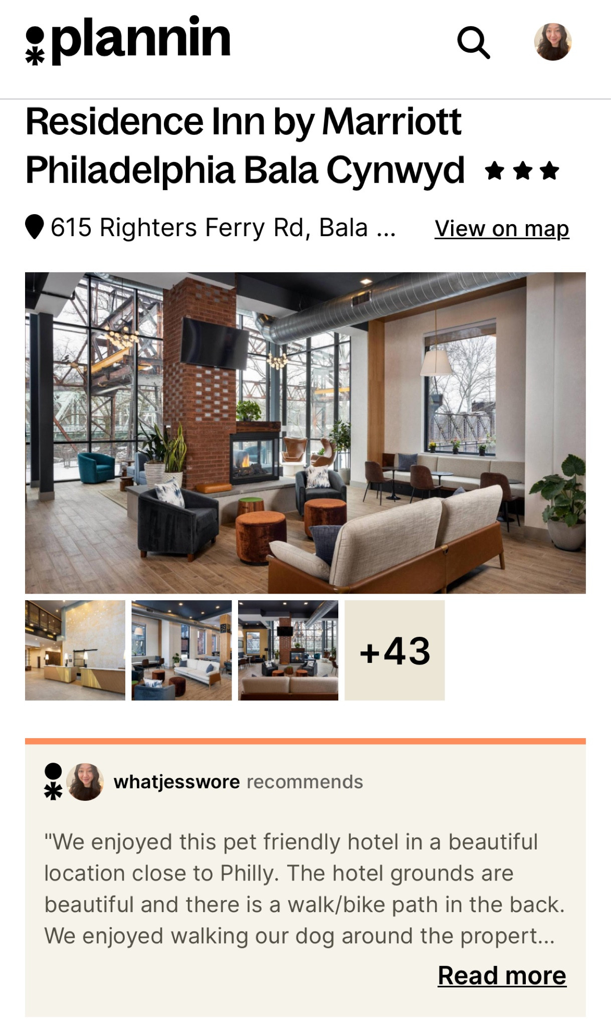 My review of our stay at Residence Inn at Bala Cynwyd, Pennsylvania is now on Plannin.com.

We stayed there October 2023 and it's a beautiful modern hotel close to Philly that's pet friendly (we always bring our dog). The ironworks at this hotel would also make for a beautiful outdoor wedding venue (perfect for smaller parties).

Please follow me on Plannin.com at https://plannin.com/en/profile/whatjesswore. I look forward to sharing more reviews!

#LTKWedding #LTKKids #LTKFamily