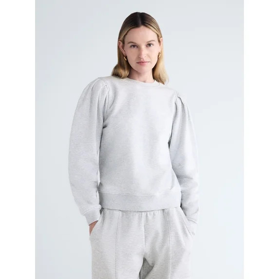 Scoop Women's and Women's Plus Mineral Washed Pleat Shoulder Sweatshirt, Sizes XS-4X | Walmart (US)