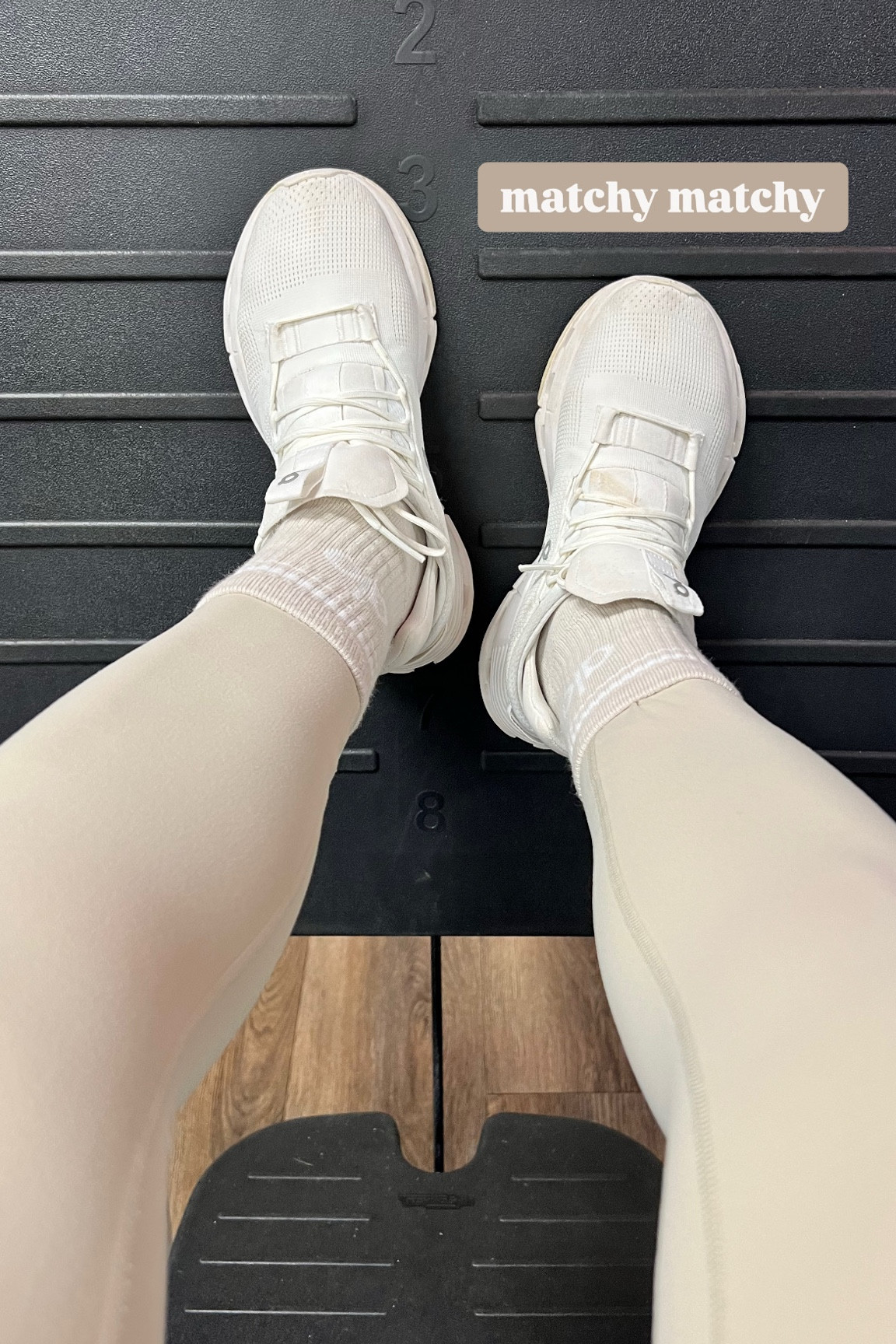 Matchy matchy. Wearing size small in leggings & sports bra. Size small in socks & size 6 in On sneakers  

#LTKOver40 #LTKFitness #LTKActive