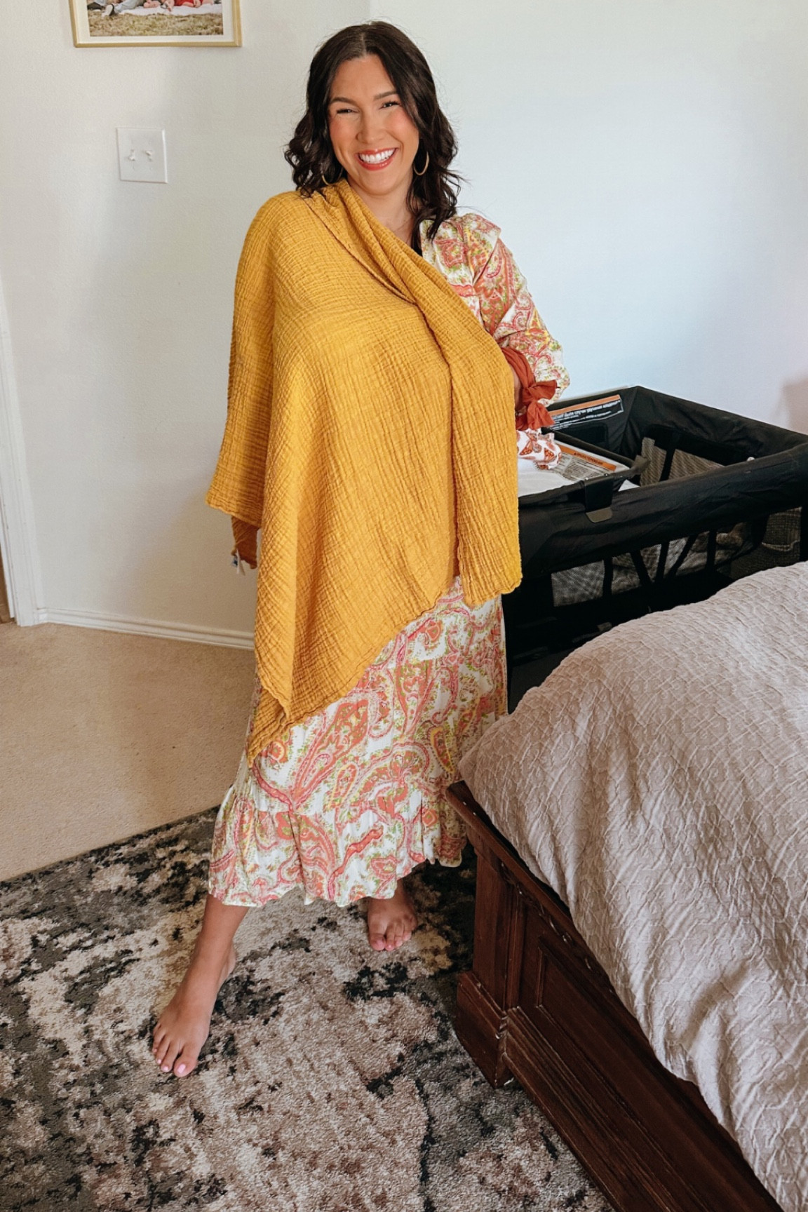 Nursing friendly dress, baby swaddle, baby bassinet/pack and play, rug and bedding shared

Bump friendly dress
Baby shower dress
Sip and see outfit
Baby favorites
Newborn must have
Nursery

#LTKbaby #LTKbump #LTKhome