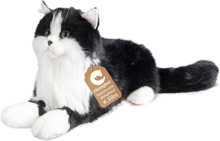 Chongker Weighted Stuffed Animals,Handmade Realistic Weighted Cat Plush 4.5LB,Lifelike Black Cat ... | Amazon (US)