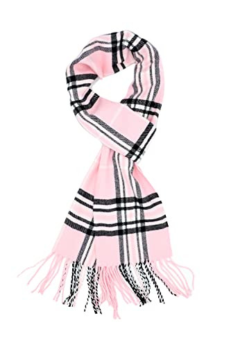 Achillea Soft & Warm Tartan Plaid Checked Cashmere Feel Winter Scarf Unisex (Pink Plaid) | Amazon (US)