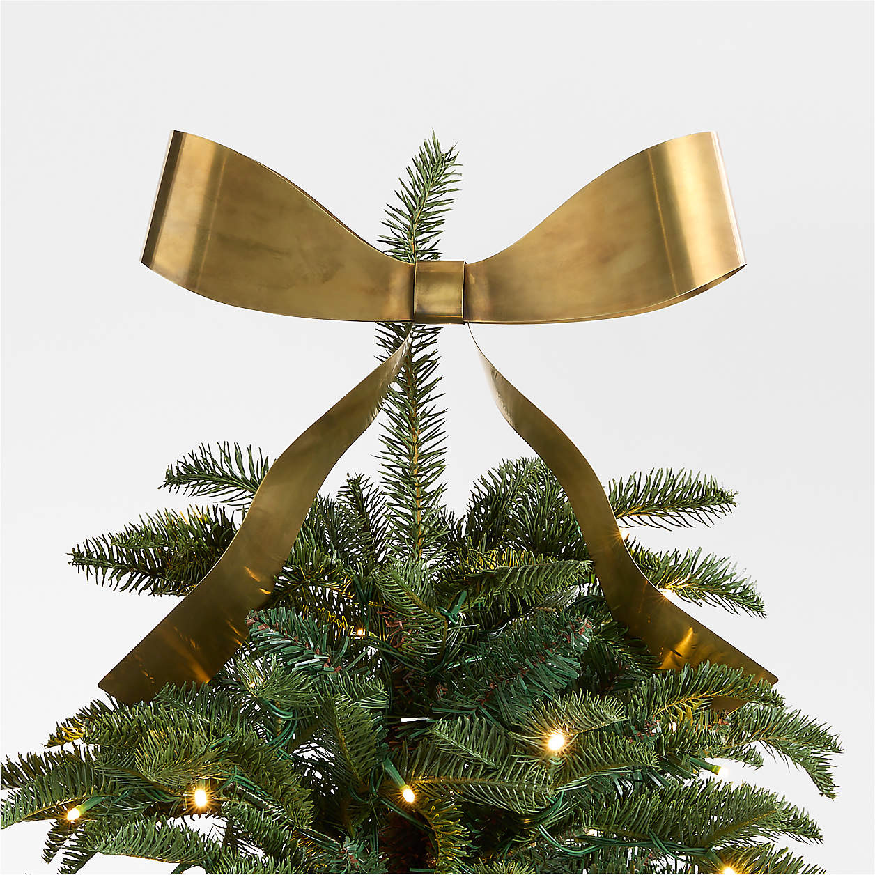 Brass Metal Bow Dual Christmas Tree Topper & Wreath Clip + Reviews | Crate & Barrel | Crate & Barrel