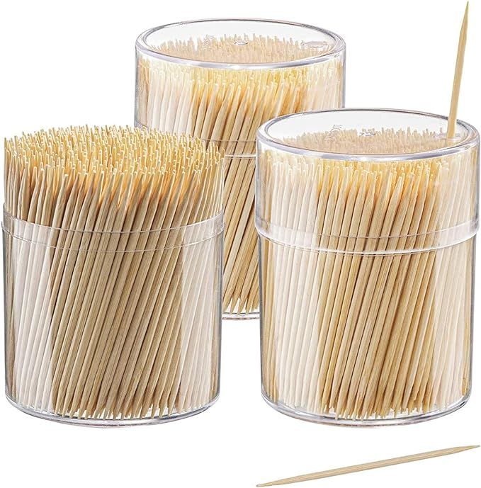 Comfy Package [1500 Count Bamboo Wooden Toothpicks Wood Round Double-Points Tooth Picks | Amazon (US)