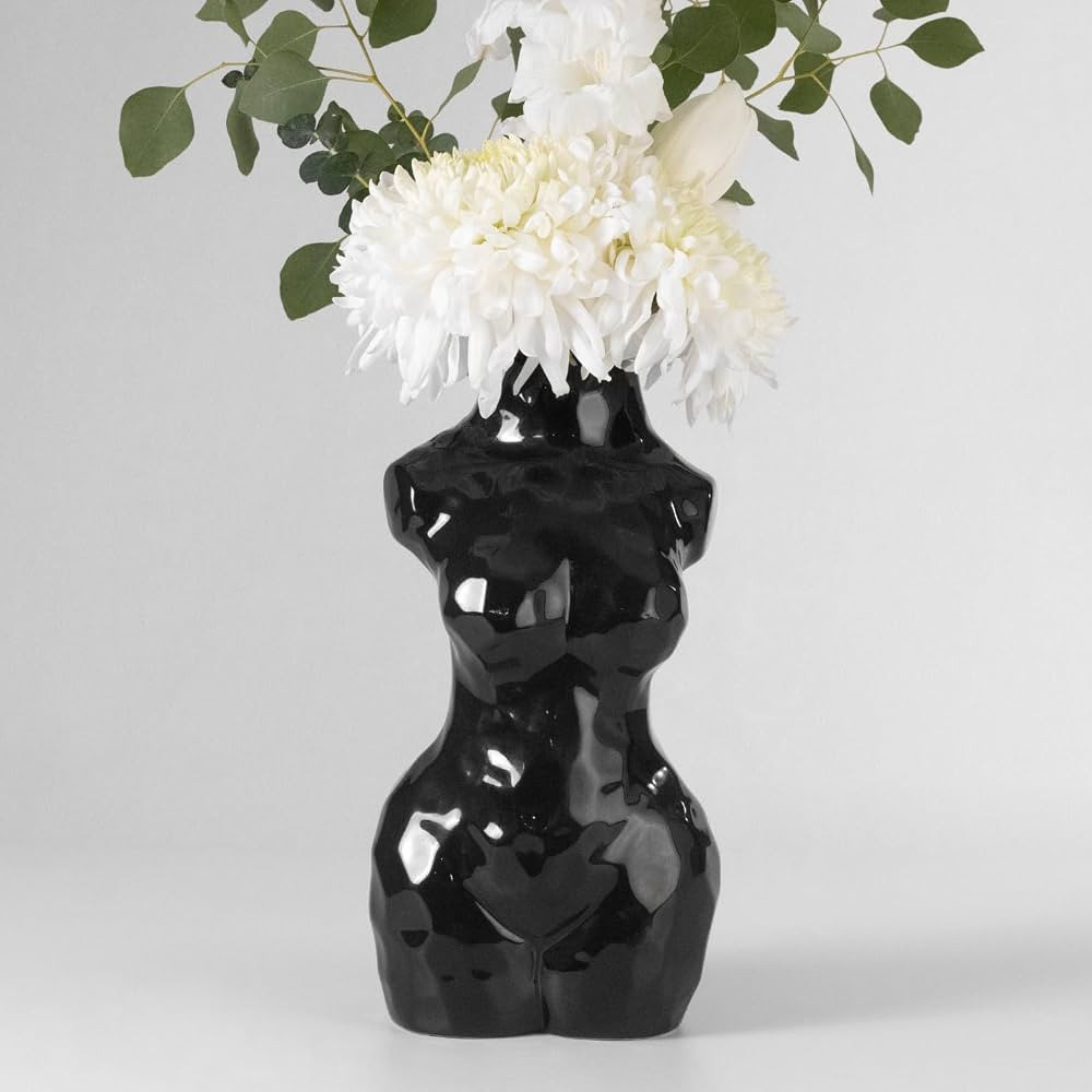 Female Body Vase, Clean Girl Aesthetic Room Decor, Modern Home Decor Ceramic Flower Vase for Livi... | Amazon (US)
