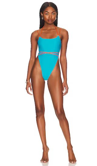 Caribbean Vibes One Piece in Blue & Orange | Revolve Clothing (Global)