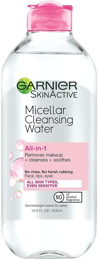 Garnier SkinActive Micellar Cleansing Water, For All Skin Types, 13.5 Fl Oz | Amazon (US)
