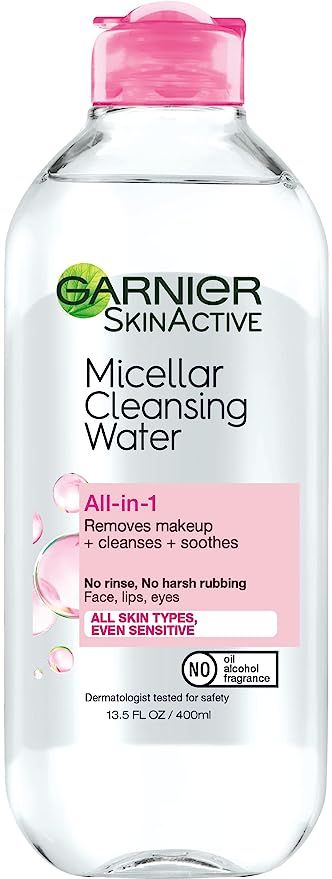 Garnier SkinActive Micellar Cleansing Water, For All Skin Types, 13.5 Fl Oz | Amazon (US)
