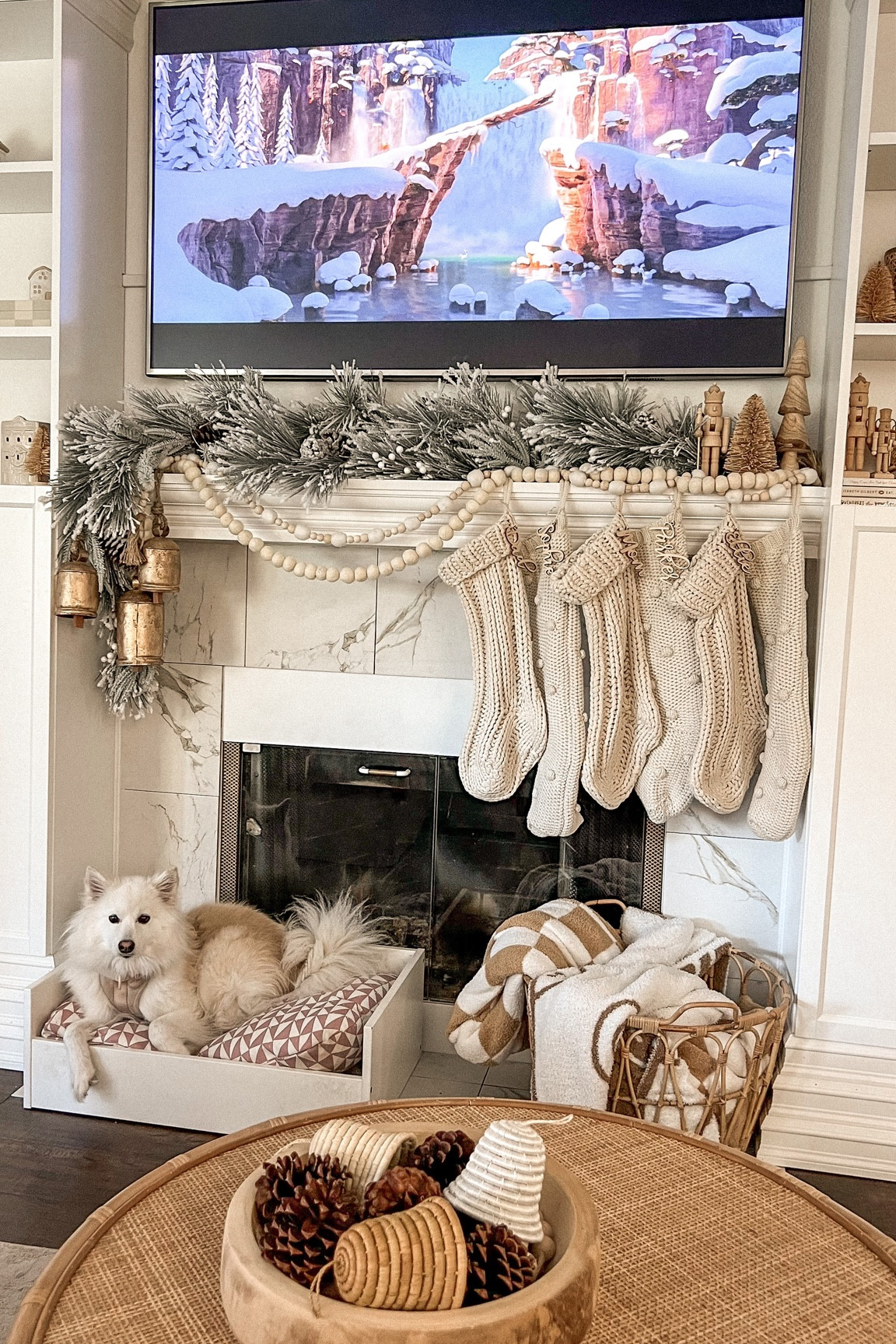 Boho Christmas decor, chunky knit stockings, target finds. 

-stocking name tags, font : magic
-garland: I bought 2 and they are layered for reference. 

#LTKhome #LTKHoliday #LTKfamily