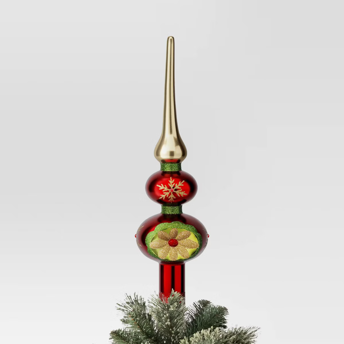 Christmas Plastic Finial Tree Topper Red/Green - Wondershop™ | Target