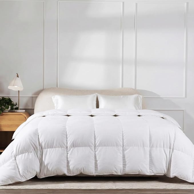 Beckham Hotel Collection Feather Down Comforter – All Season Duvet Insert with Baffle Box Const... | Amazon (US)