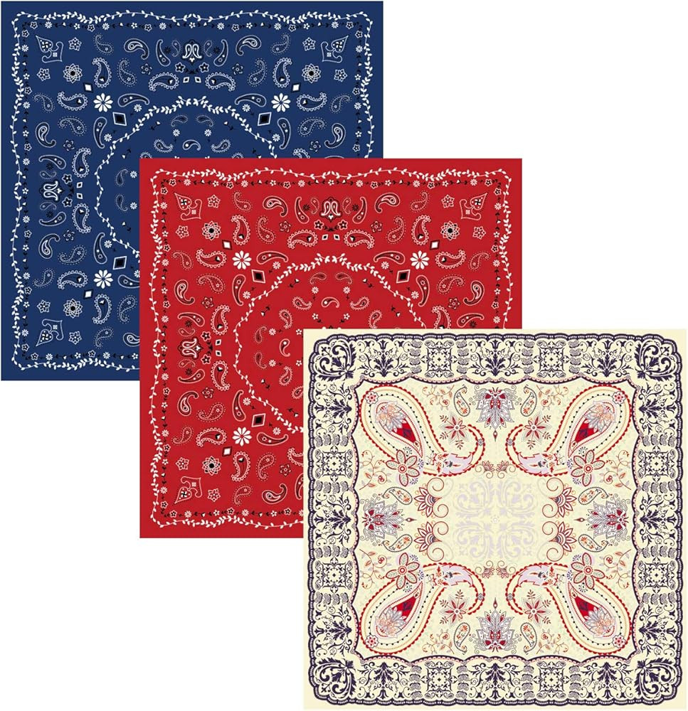 100% Combed Cotton Bandanas 3 Packs, Face Bandana for Women and Men, Unisex Multi-functional Head... | Amazon (US)