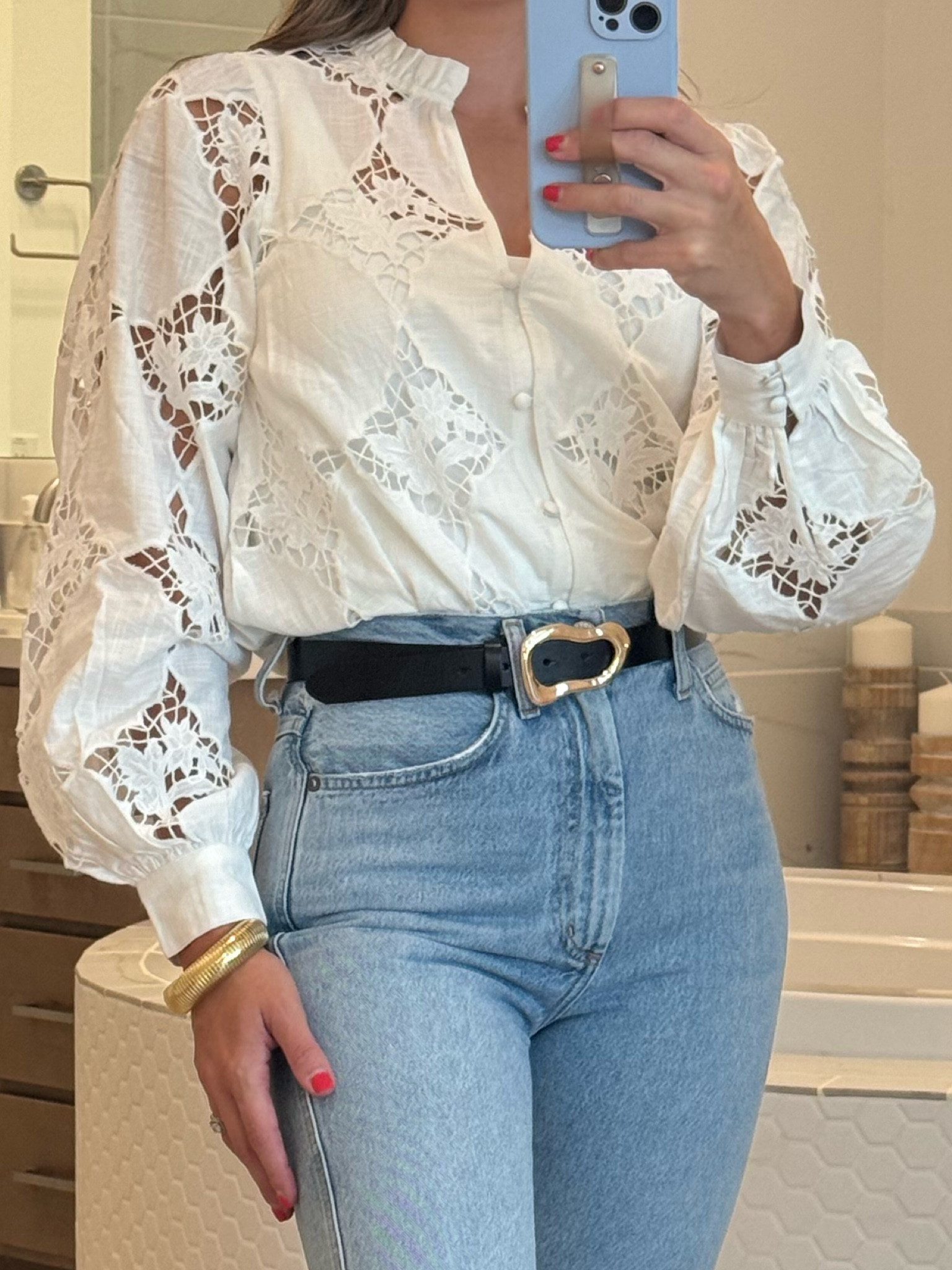 This blouse and belt are stunning. #anthropologie