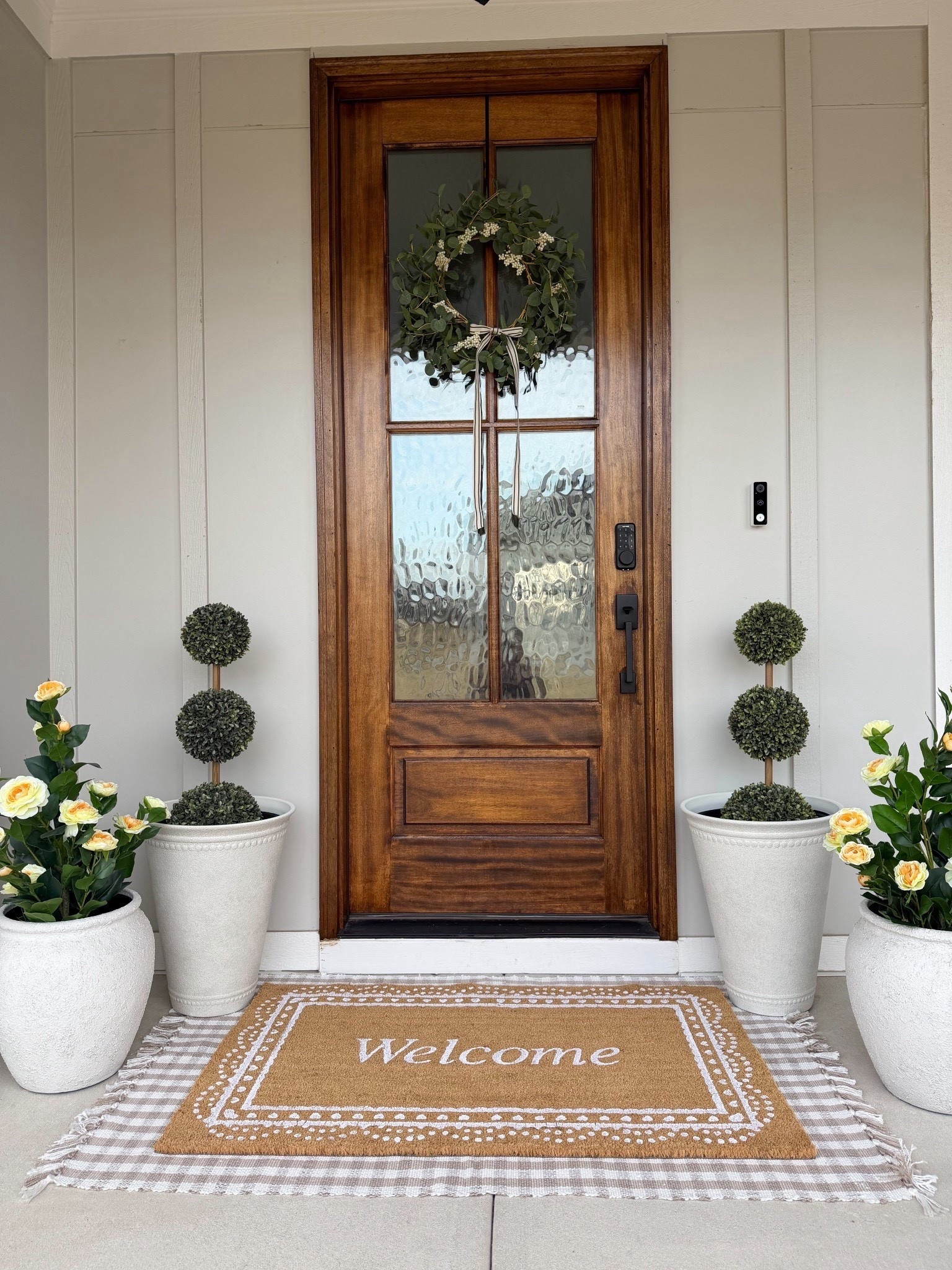 Spring front porch, porch flowers, porch ideas, faux outdoor plants, topiary, green topiary, spring topiary, Amazon finds, spring porch decor, outdoor mat, layered mat, outdoor welcome mat

#LTKmomlife #LTKHome