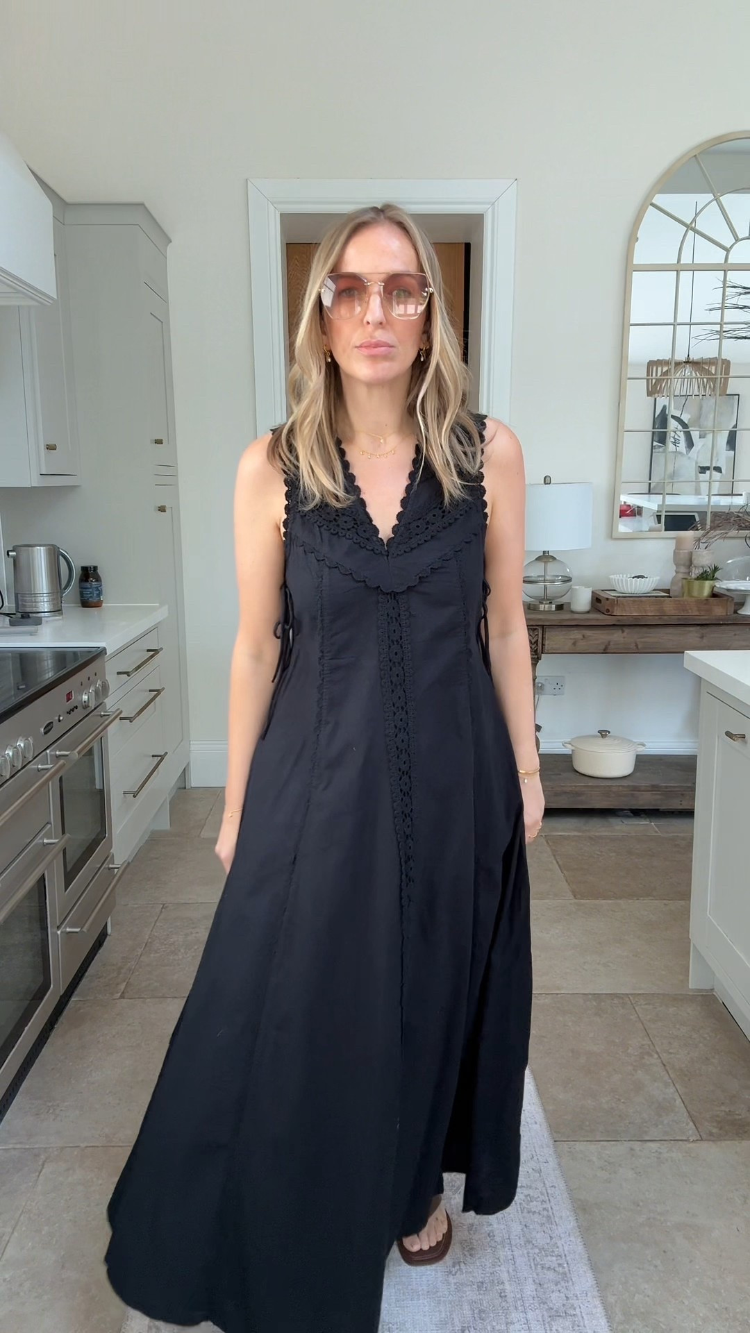 Such a lovely dress for the price point 
The detail is 👌🏻 
A great simple cut that fits around the bust /torso and gently flares 
Tie detail at sides which can be worn with a bra tube top (the uniqlo one is excellent) , no bra or same colour bra . 
I’m wearing a U.K. 14 
Available in black too. 
Fully lined 

Summer dress
Black dress 
Maxi dress 

#LTKdresses #LTKsummer #LTKtravel