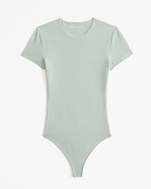 Cotton-Blend Seamless Fabric Tee Bodysuit | Abercrombie & Fitch (US)