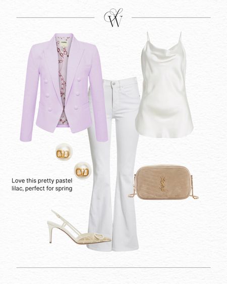 This is my favorite color combo for spring, and it’s so easy to put together! Find your best white t-shirt, blouse, or button up and add any white pant you love. Then, any jacket, cardi or blazer works on top. Loving this lilac cropped blazer option!

#LTKstyletip #LTKshoecrush #LTKover40