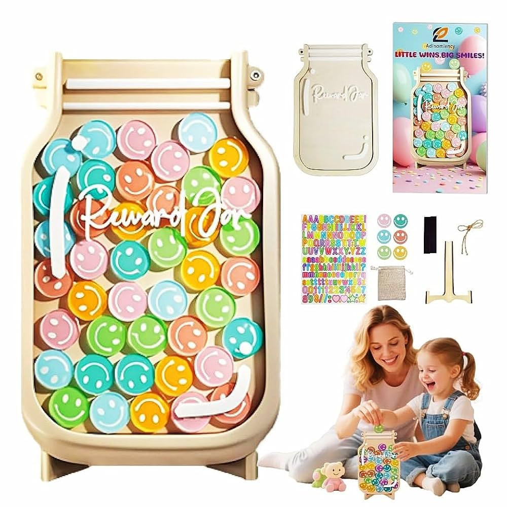 Kids Reward Jar & Behavior Chart - Classroom & Home Potty Training Chart with 80 Stickers - Teach... | Amazon (US)