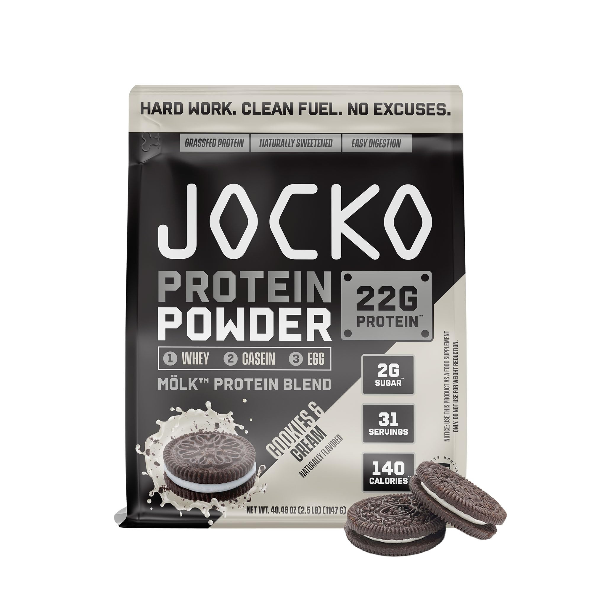 Jocko Fuel Mölk Whey Protein Powder - Keto, Probiotics, Digestive Enzymes, Amino Acids, Low Suga... | Amazon (US)
