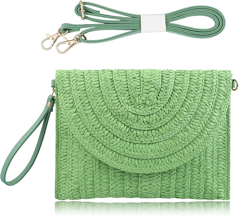 COOKOOKY Straw Clutch Handbag Summer Beach Straw Purse for Women woven Envelope Bag, Green : Amaz... | Amazon (CA)
