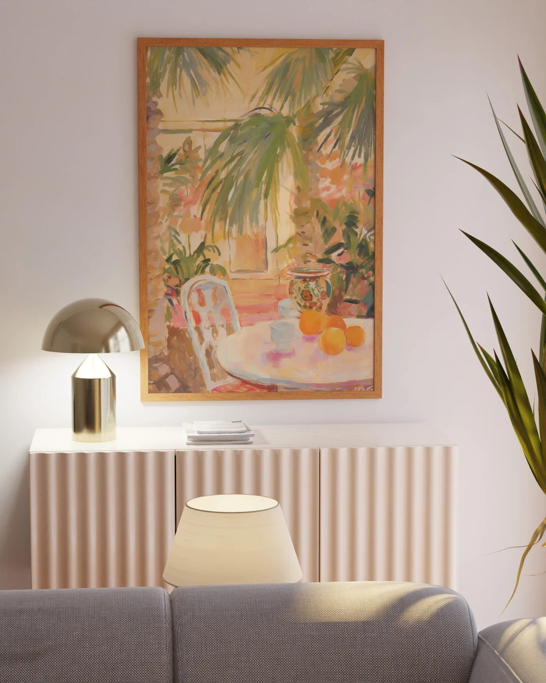 Tropical Decor, Tropical Vintage Painting, Palm Tree Drawing, Floral Wall Decor, Neutral Wall Art... | Etsy (US)