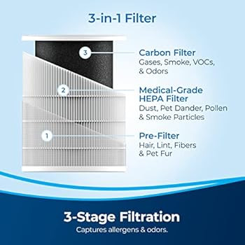 BISSELL® air180 Home Air Purifier with HEPA and Carbon Filters for Medium to Large Room and Home... | Amazon (US)