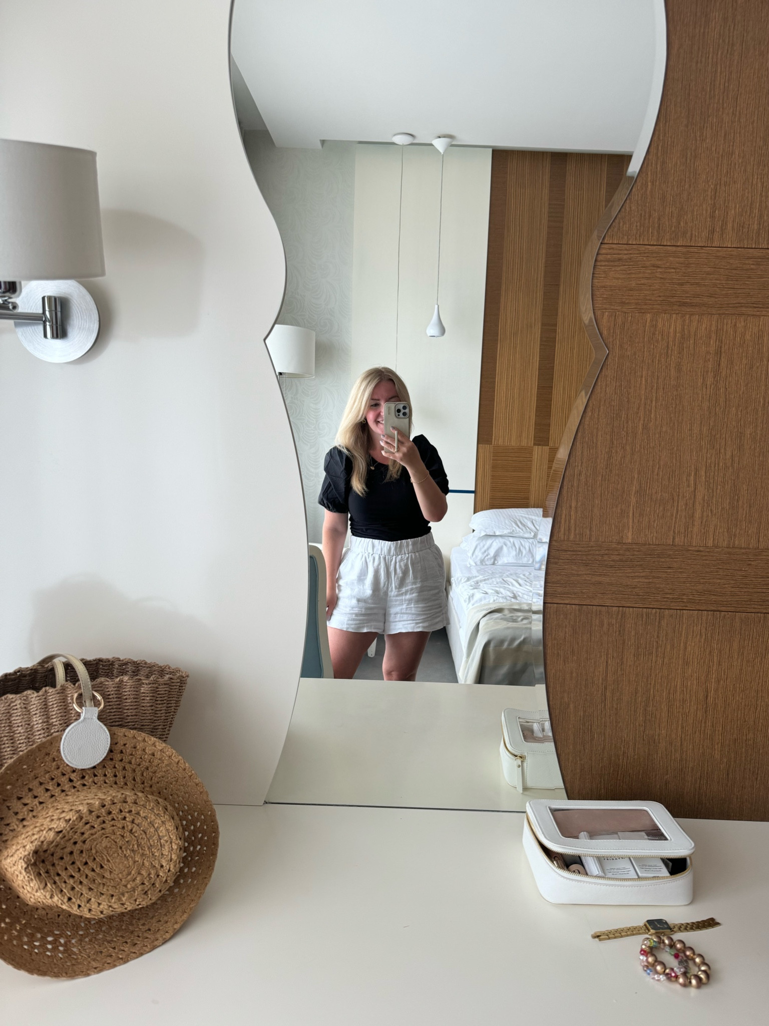 Resort outfit idea! Loving linen shorts in summer and this top pairs nicely with it! 

Also, my favorite hat clip for bag and makeup bag from Amazon here too! 

#LTKSwim #LTKTravel #LTKSaleAlert