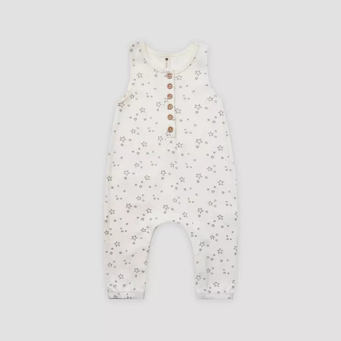 Q by Quincy Mae Baby Star Brushed Jersey Romper - Ivory | Target