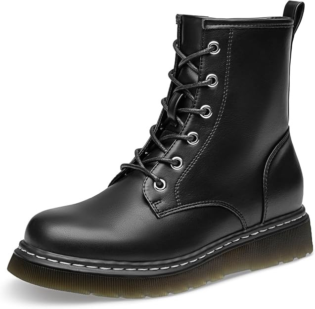 Women's Lace-Up Low Platform Combat Ankle Boots | Amazon (US)