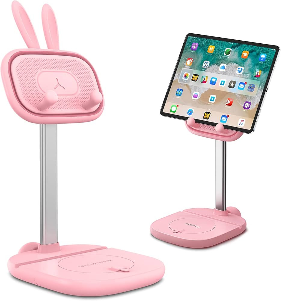 OATSBASF Cute Bunny Tablet Stand for Desk, Adjustable Height Tablet Stand Holder Dock Compatible ... | Amazon (US)