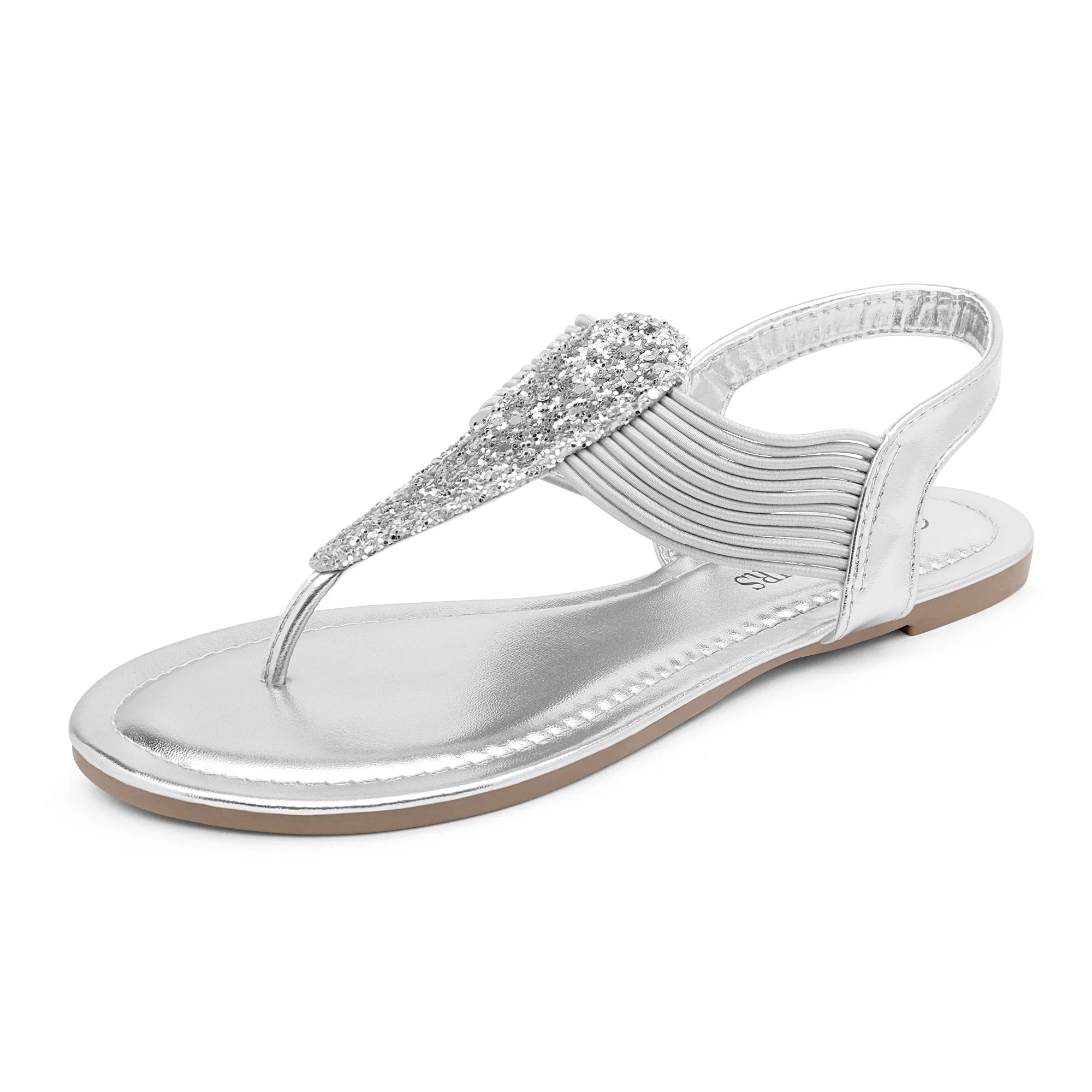 Dream Pairs Women Rhinestone Thong Sandals Summer Flat Sandal Ankle Strap Shoes SPPARKLY | Walmart (US)