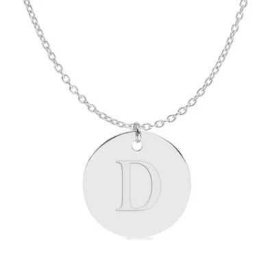 Belk & Co Initial Engraved Disc Pendant Necklace | Belk