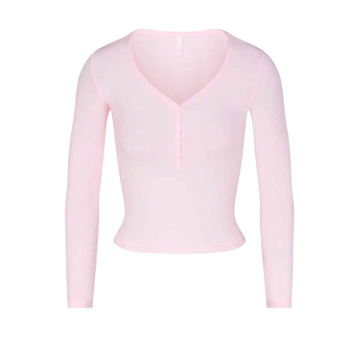 LONG SLEEVE CROPPED HENLEY | SKIMS (US)