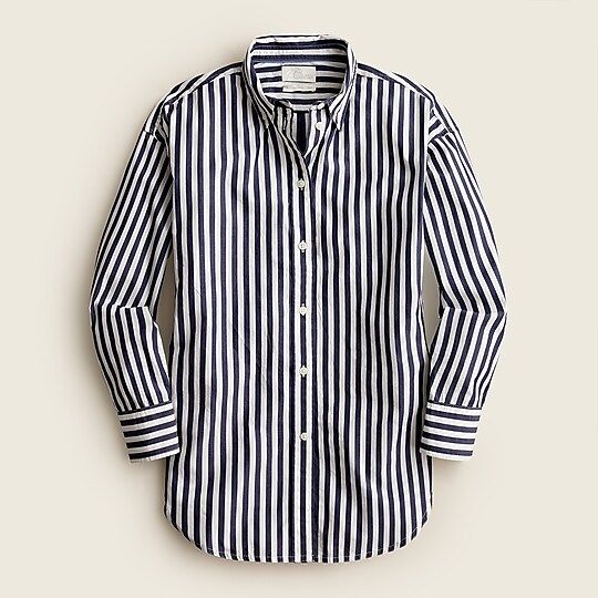 Relaxed-fit crisp cotton poplin shirt in stripe | J.Crew US