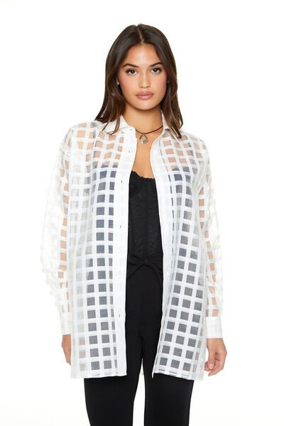 Sheer Grid Plaid Shirt | Forever 21