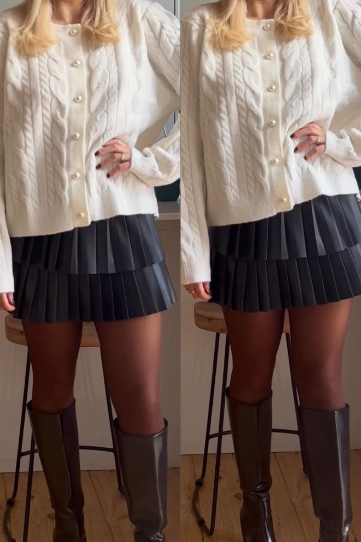 Wearing size small in the cardi x