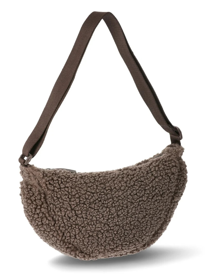 No Boundaries Women's Hands Free Hobo Bag Dark Brown | Walmart (US)